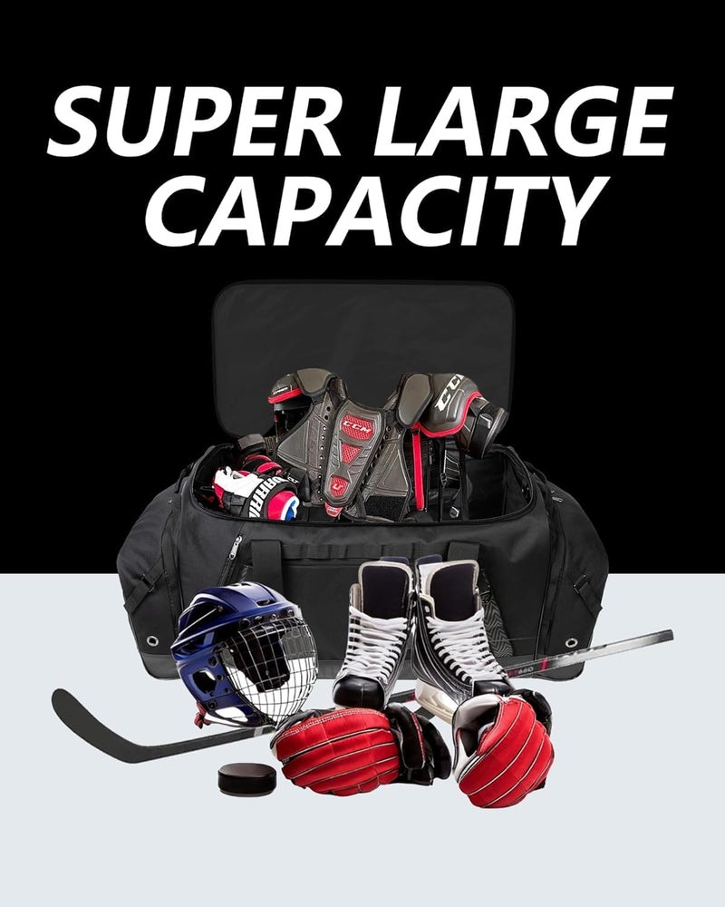 TRAILKICKER Extra Large Hockey Bag, Durable Sports Equipment Duffle with Multiple Pockets, Perfect for Ice Hockey and Sports Gear, Black - Image 5